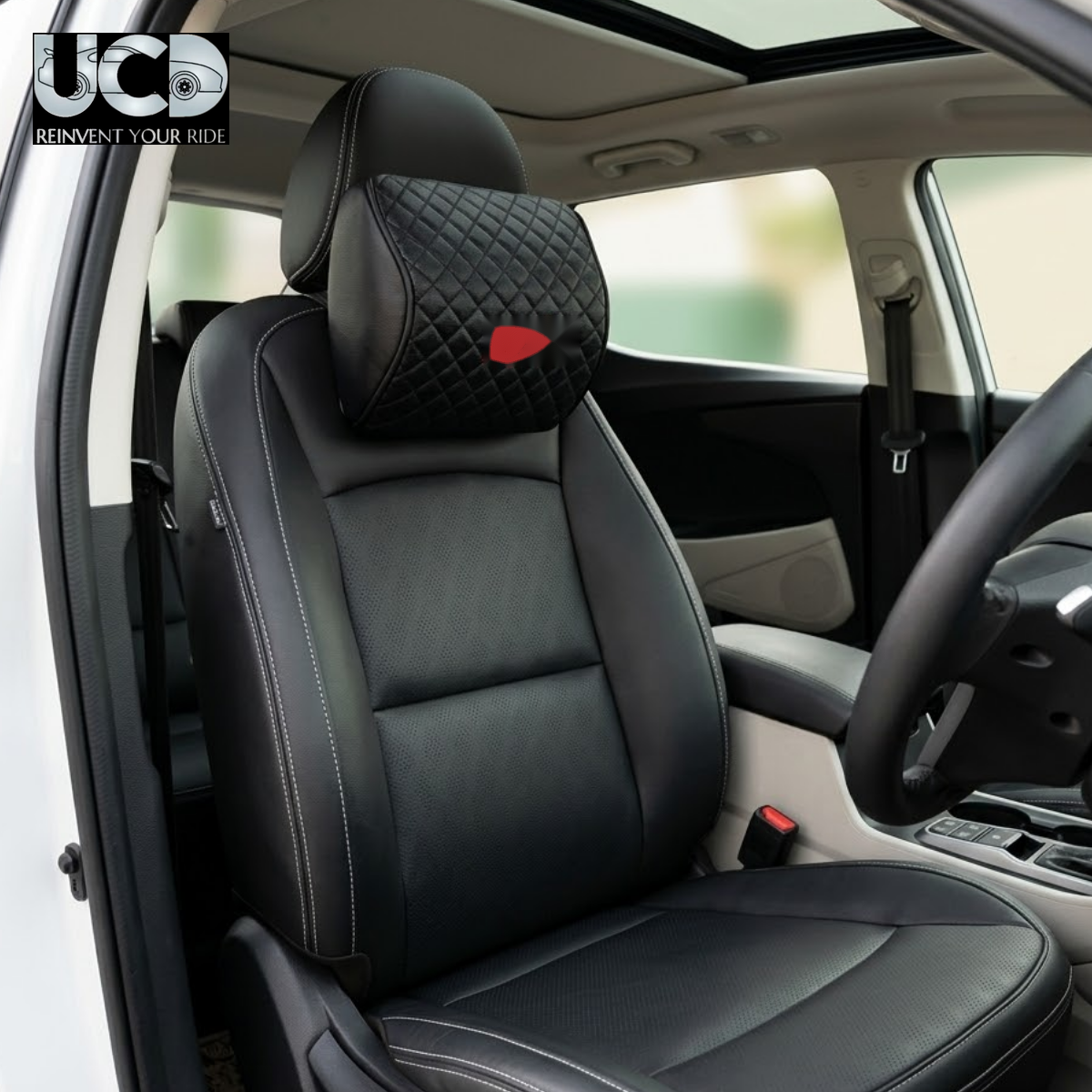 Premium Car Neck Rest Comfy Cushion for Seat Headrest | Ergonomic Memory Foam Neck Support Pillow | Soft Quilted Comfort Design | Reduces Neck Pain for Long Drives | Universal Fit for All Cars
