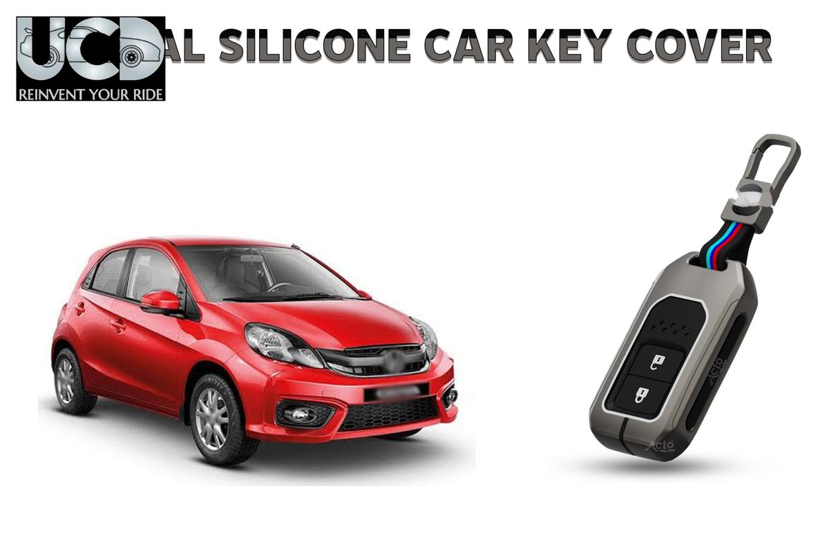 Car Key Cover Metal Silicone Compatible with Honda Brio