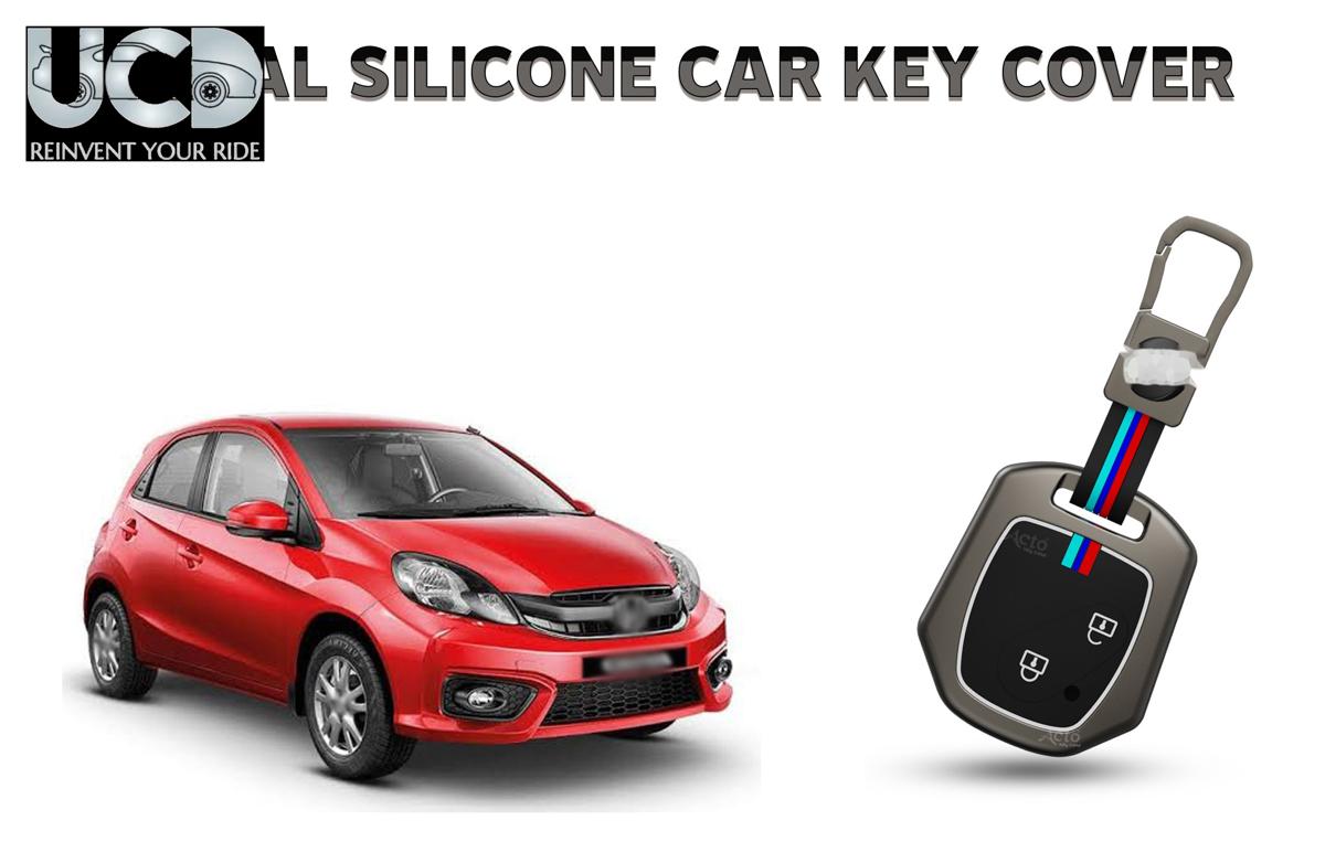 Car Key Cover Metal Silicone Compatible with Honda Brio