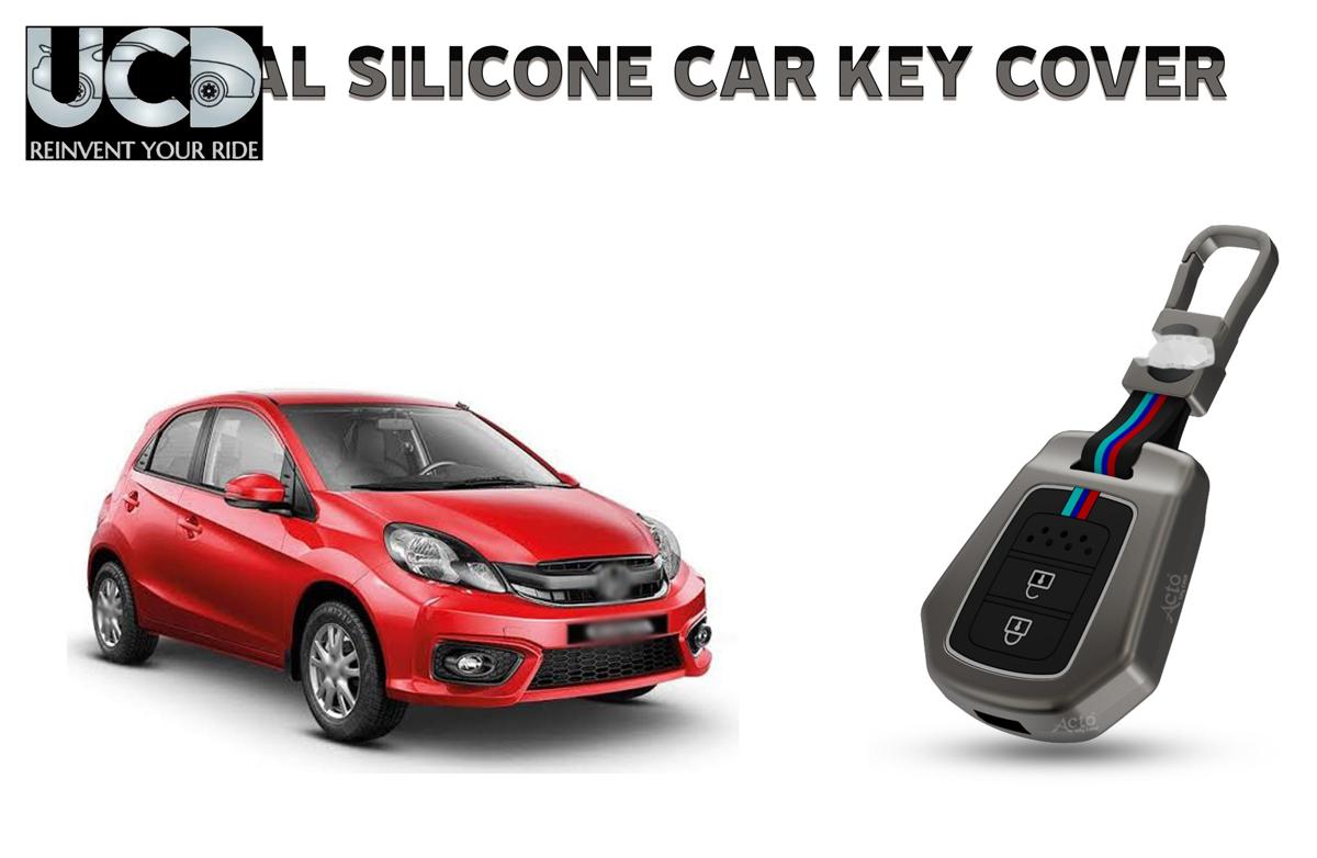 Car Key Cover Metal Silicone Compatible with Honda Brio
