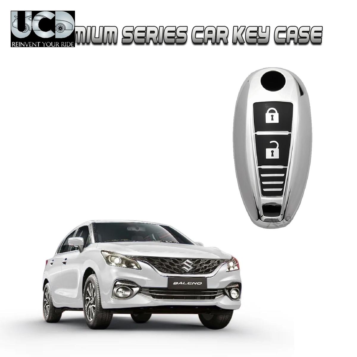 Car Key Cover Chromium Series Compatible with Baleno