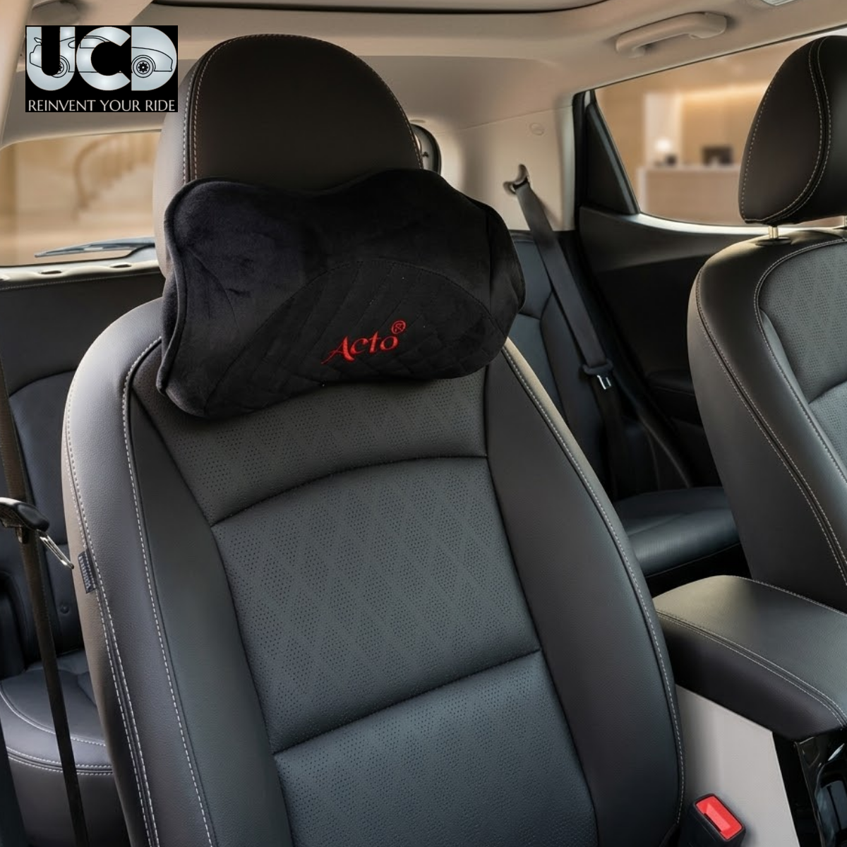 Premium Car Neck Rest Cushion Kaju | Ergonomic Memory Foam Headrest Pillow | Soft Quilted Design | Neck & Cervical Support for Long Drives | Universal Fit for All Cars