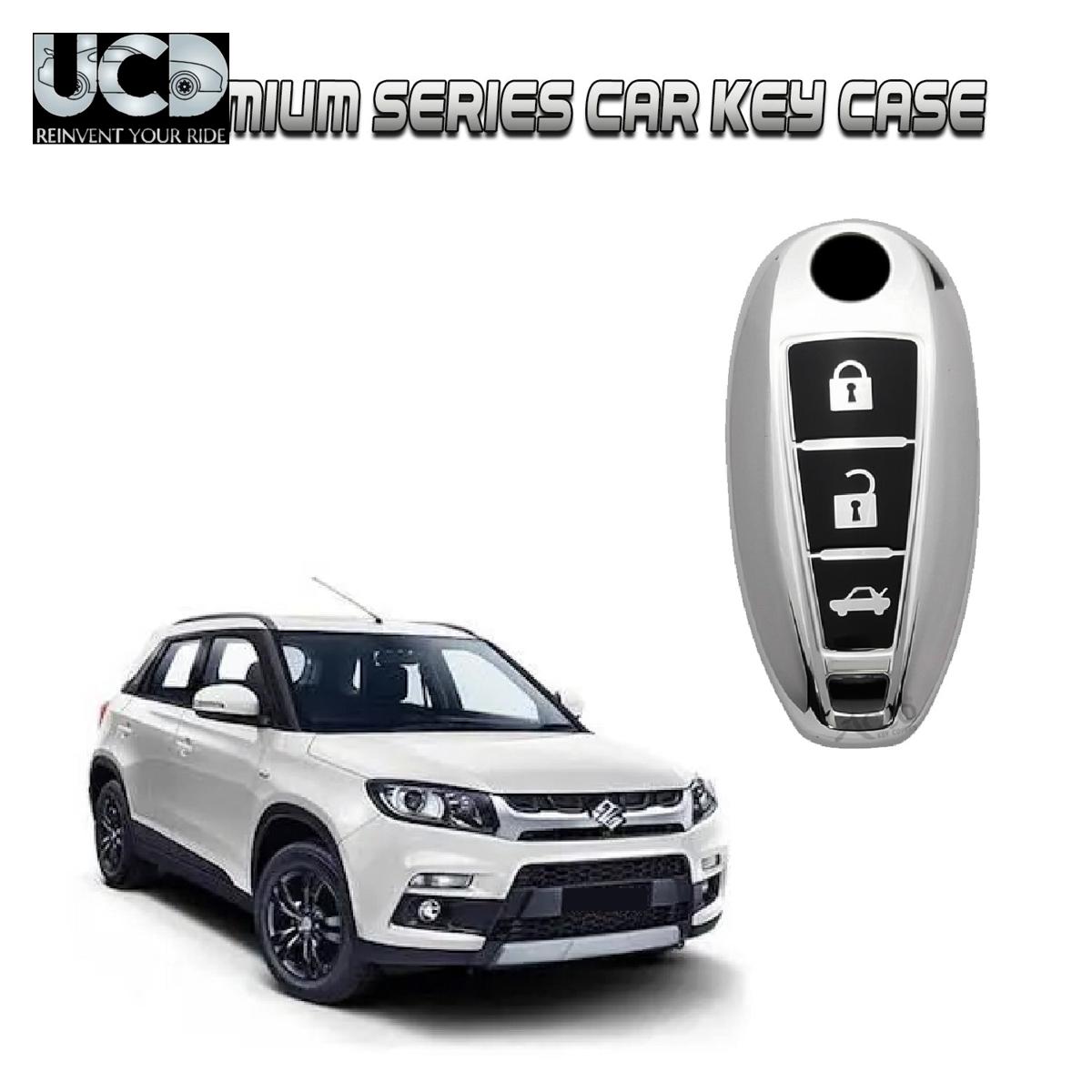 Car Key Cover Chromium Series Compatible with Brezza