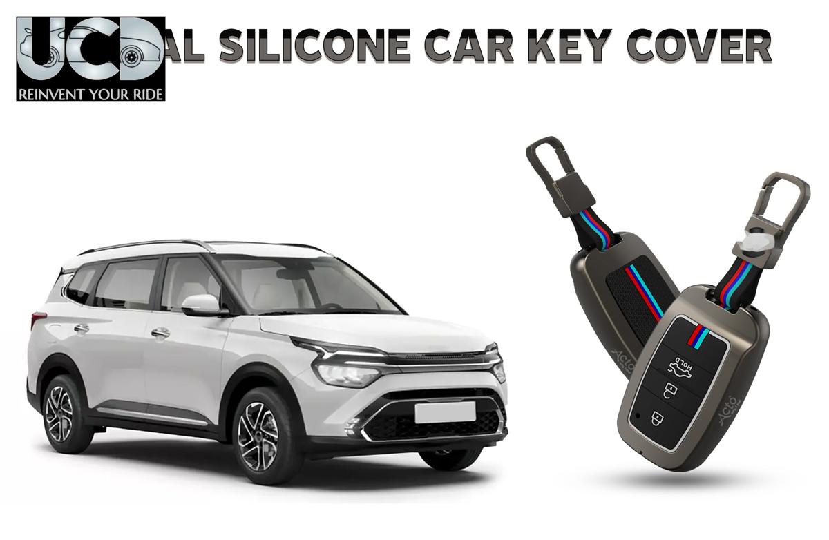 Car Key Cover Metal Silicone Compatible with Kia Carens