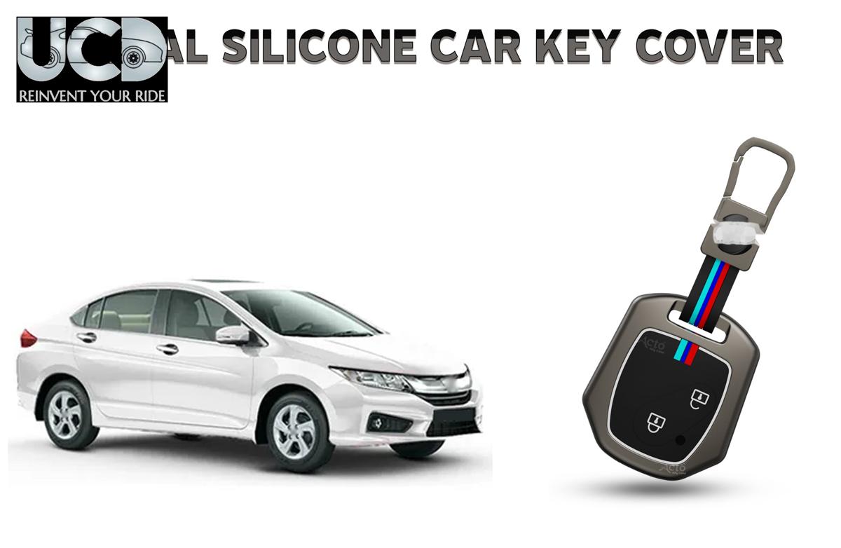 Car Key Cover Metal Silicone Compatible with Honda City