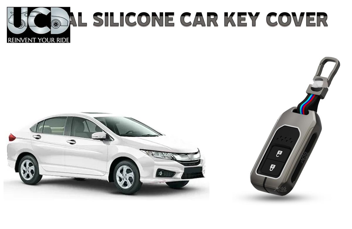 Car Key Cover Metal Silicone Compatible with Honda City