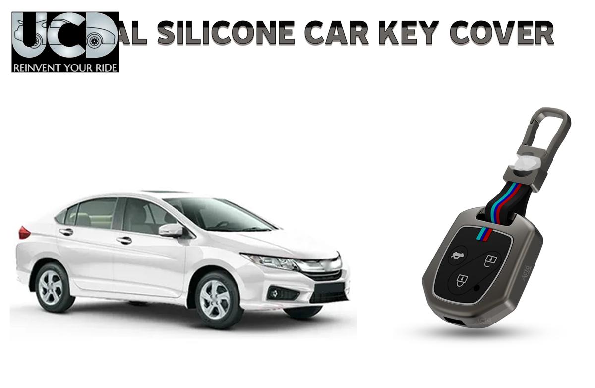 Car Key Cover Metal Silicone Compatible with Honda City