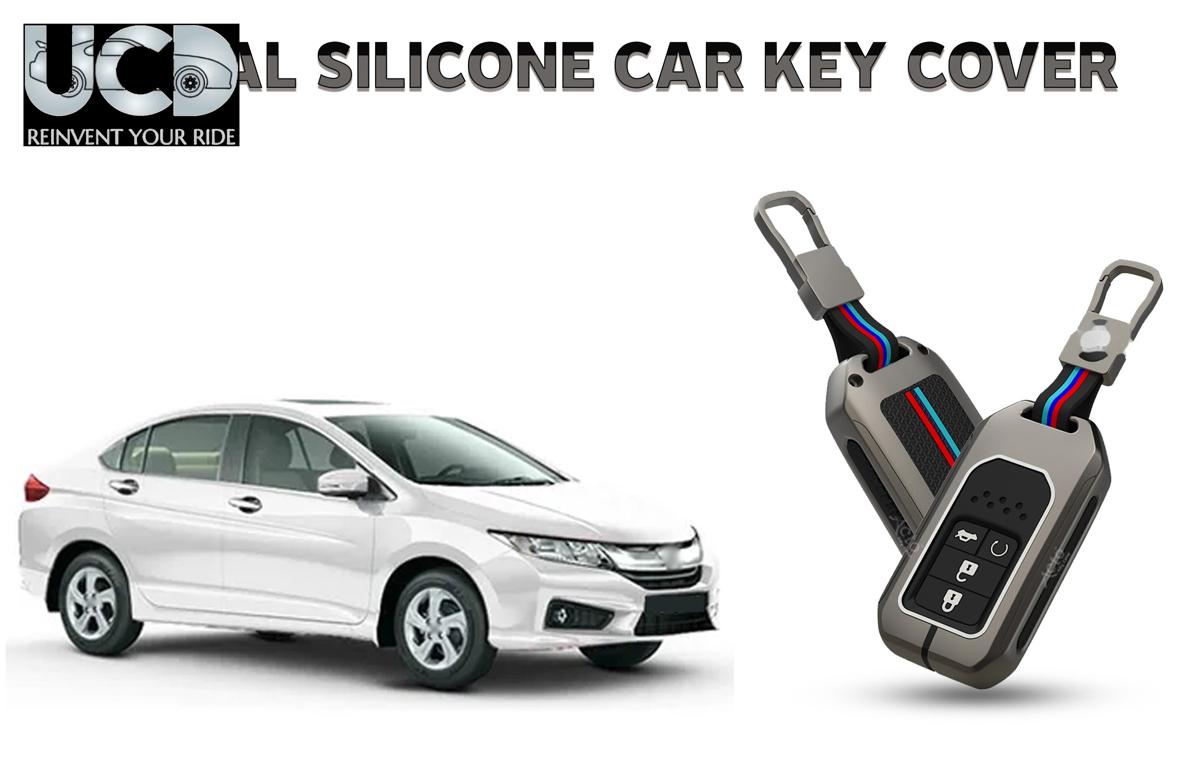 Car Key Cover Metal Silicone Compatible with Honda City