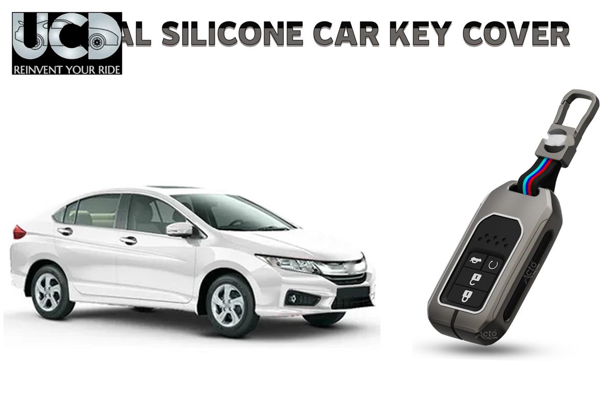 Car Key Cover Metal Silicone Compatible with Honda City
