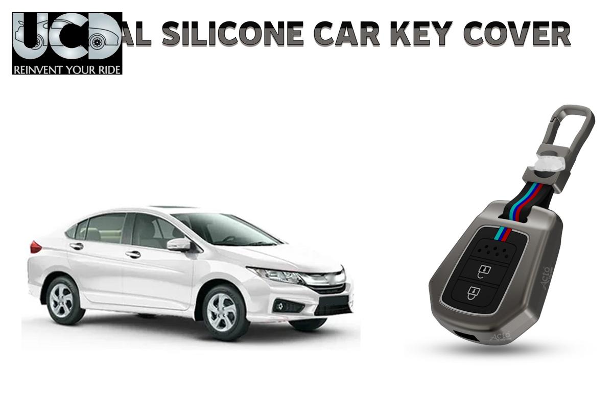 Car Key Cover Metal Silicone Compatible with Honda City