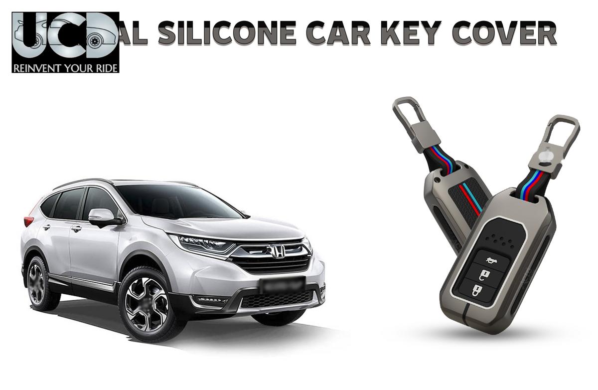Car Key Cover Metal Silicone Compatible with Honda CR-V