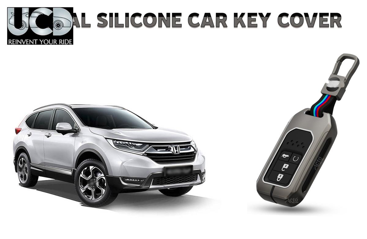 Car Key Cover Metal Silicone Compatible with Honda CR-V