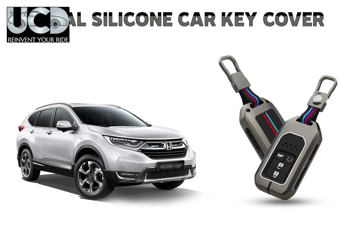 Car Key Cover Metal Silicone Compatible with Honda CR-V