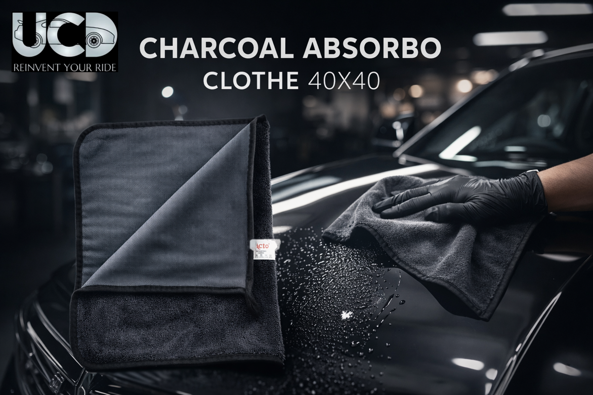 Charcoal Absorbo Cloth for Car Cleaning, Office and Home 600Gsm - 40x40cm Pack of 1 Pcs