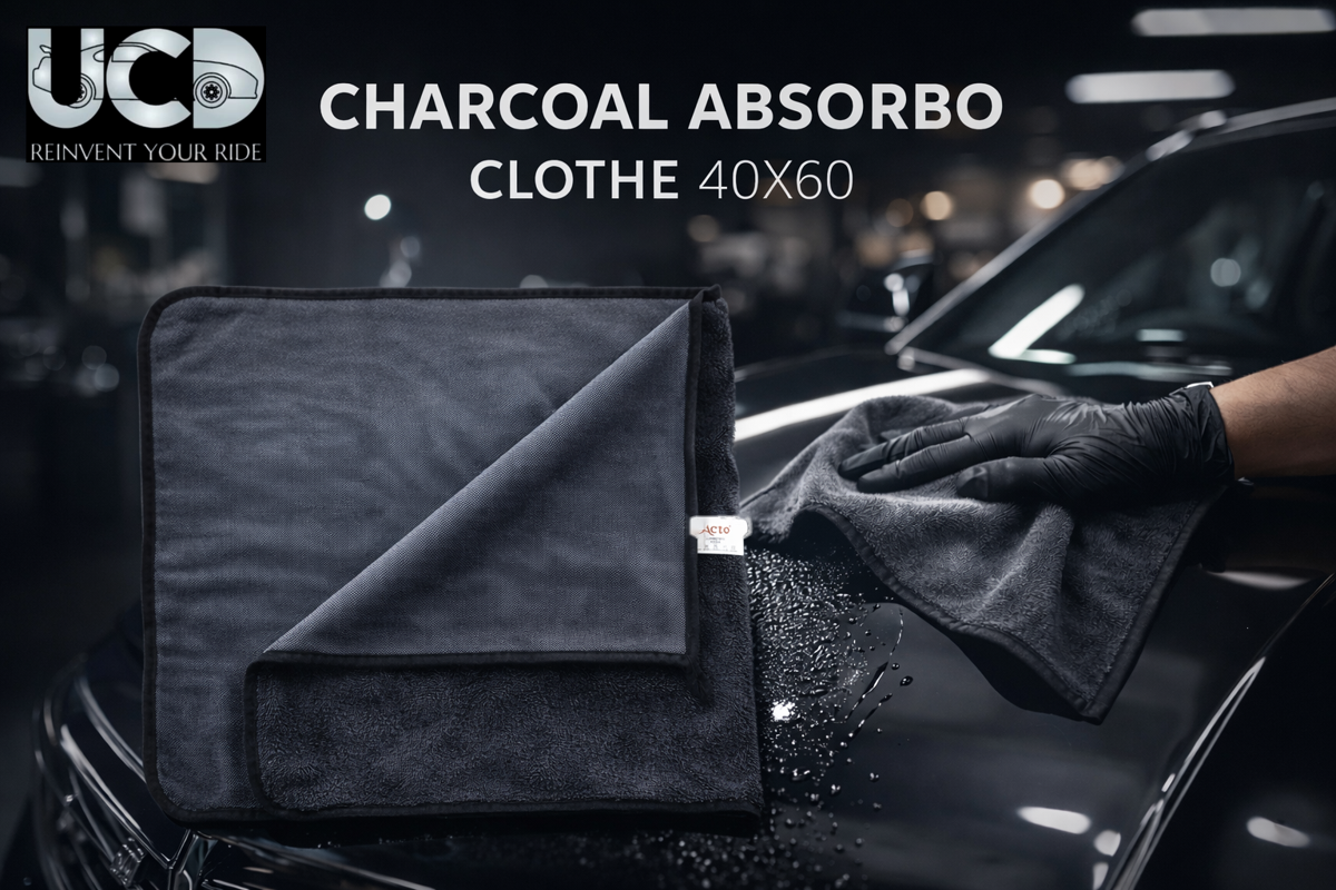Charcoal Absorbo Cloth for Car Cleaning, Office and Home 600Gsm - 40x60cm Pack of 1 Pcs