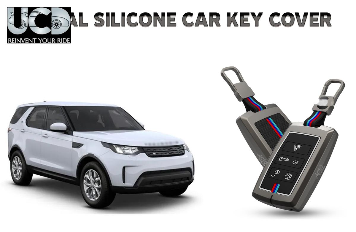 Car Key Cover Metal Silicone Compatible with Land Rover Discovery