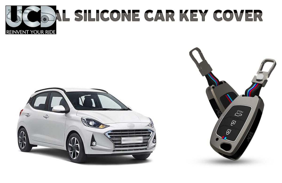 Car Key Cover Metal Silicone Compatible with Hyundai i20 2020