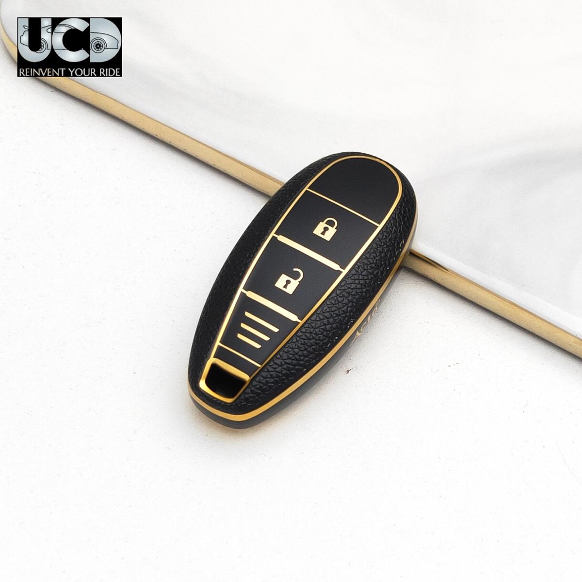 Car Key Cover TPU Leather Grain With Key Chain For Suzuki S-Cross