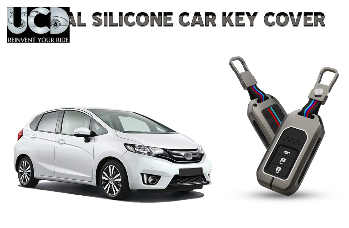 Car Key Cover Metal Silicone Compatible with Honda Jazz