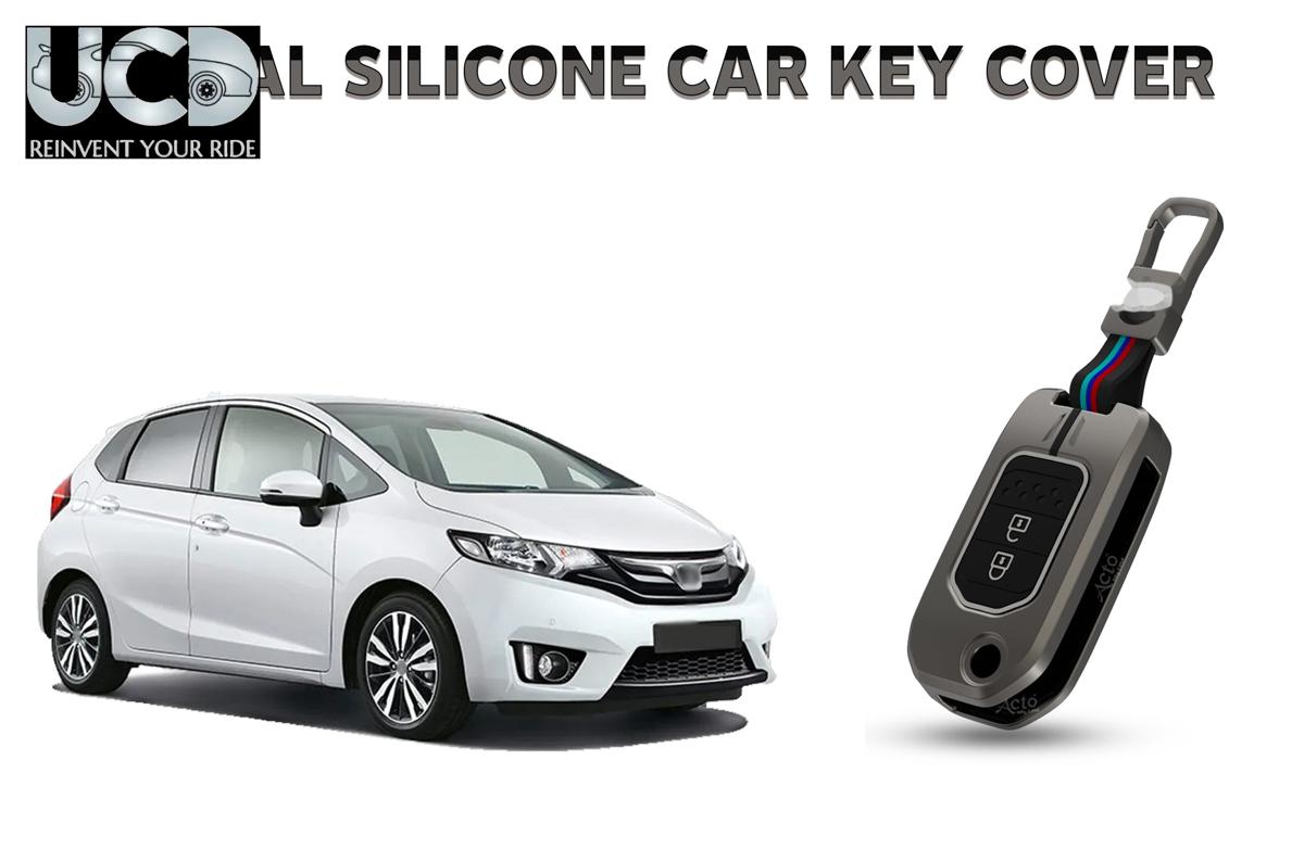 Car Key Cover Metal Silicone Compatible with Honda Jazz