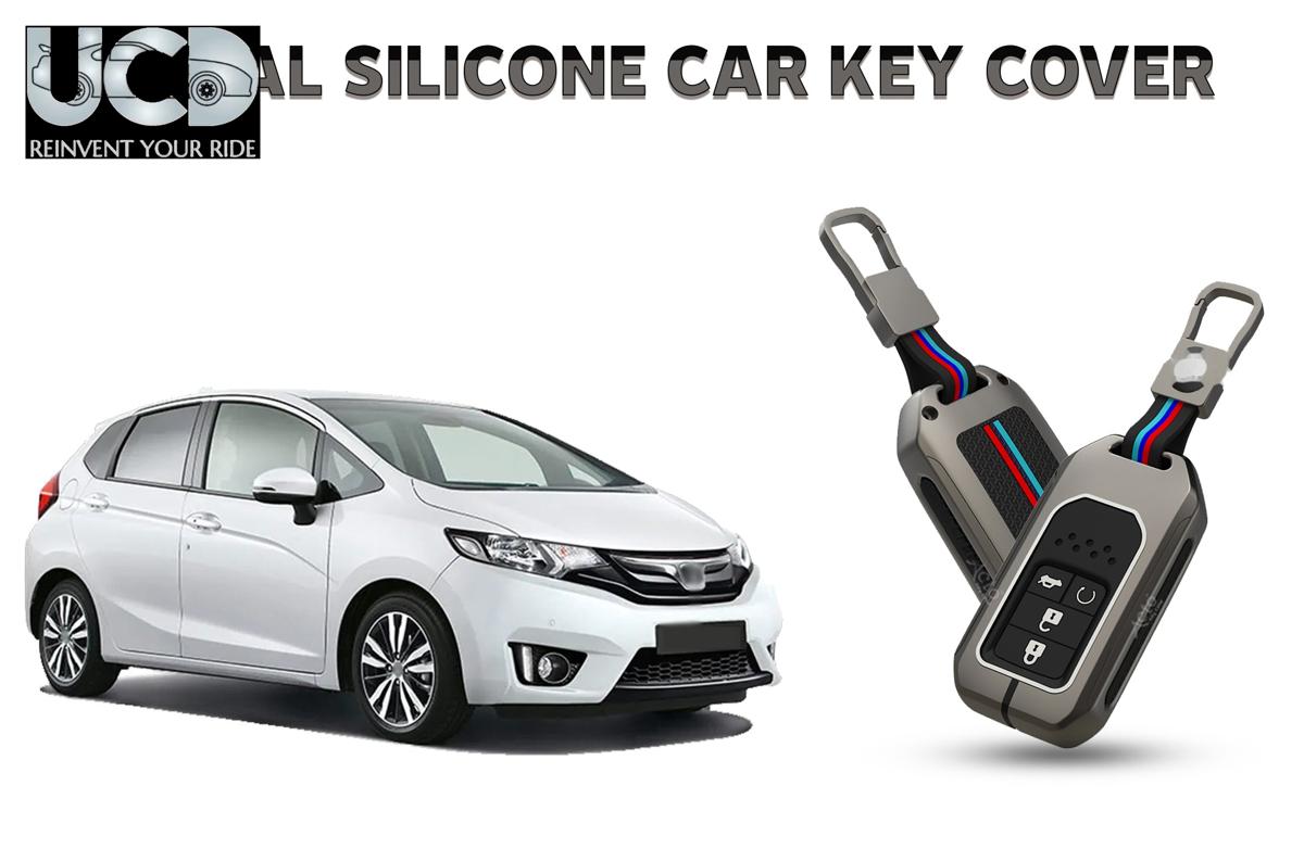 Car Key Cover Metal Silicone Compatible with Honda Jazz