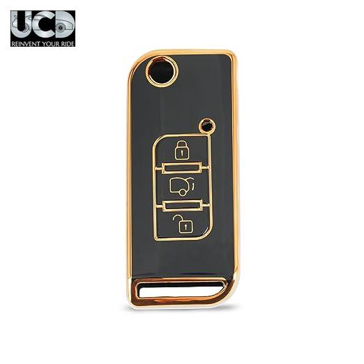 TPU Gold Series Car Key Cover For Mahindra Xuv 500