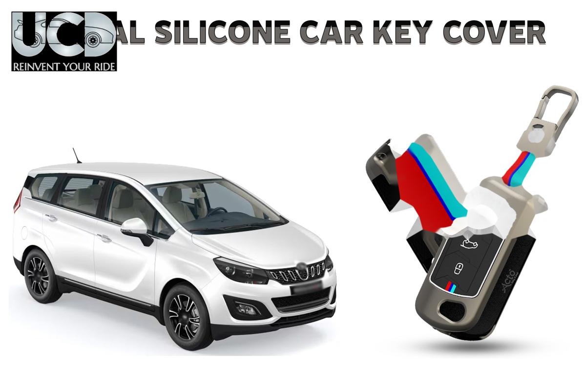 Car Key Cover Metal Silicone Compatible with Mahindra Marazzo