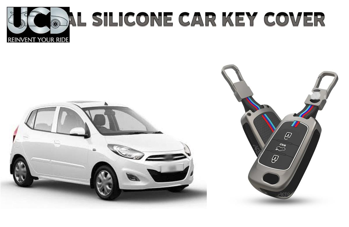 Car Key Cover Metal Silicone Compatible with Hyundai I-10