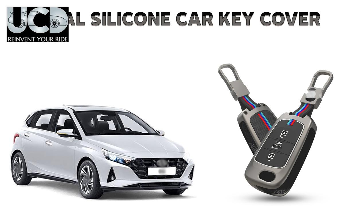 Car Key Cover Metal Silicone Compatible with Hyundai I-20