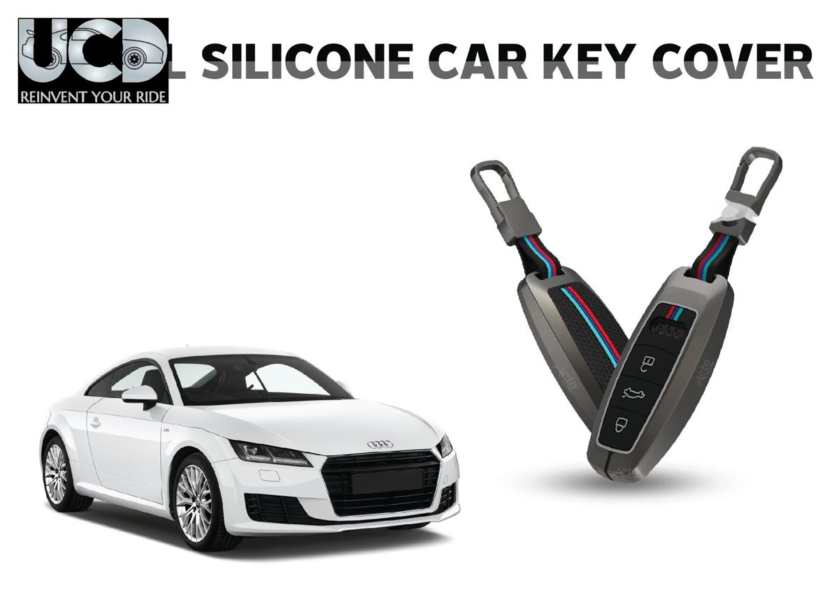Car Key Cover Metal Silicone Compatible with Audi TT