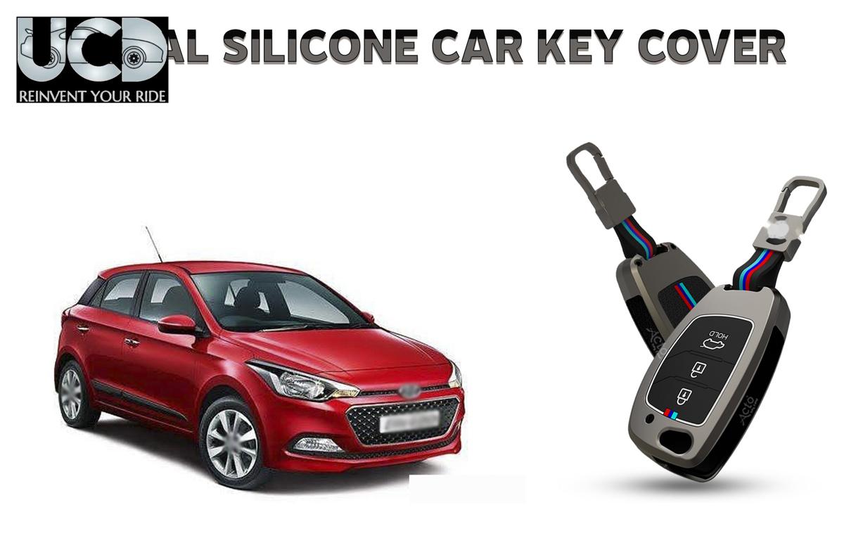 Car Key Cover Metal Silicone Compatible with Hyundai i20 Elite
