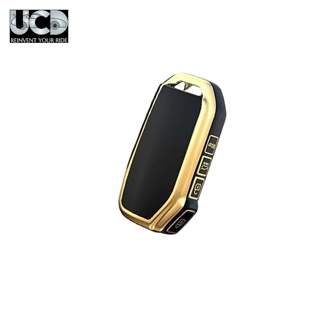 TPU Gold Series Car Key Cover For Kia Sonet 2020