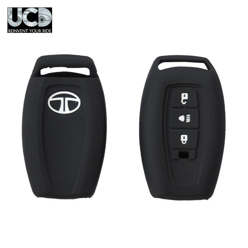 Silicone Car Key Cover for Tata Aria Button Key Black