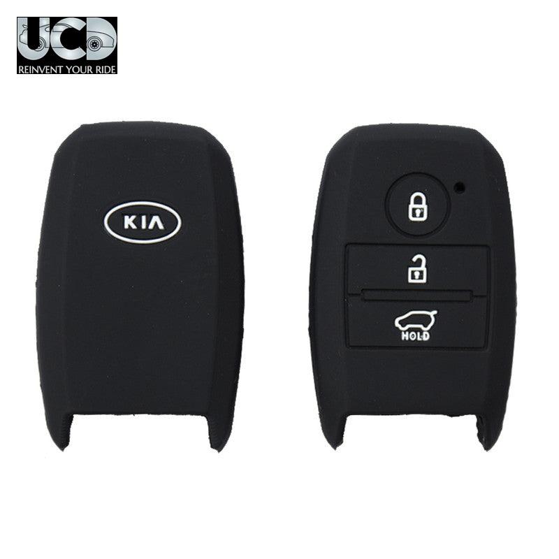 Silicone Car Key Cover for Kia 3 Button Key Black