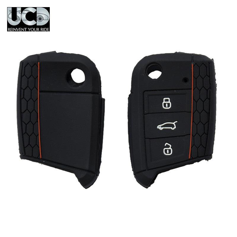 Silicone Car Key Cover for Skoda Cars Black