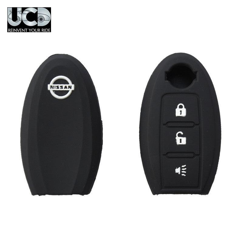 Silicone Car Key Cover for Nissan Micra 3 Button Key Black