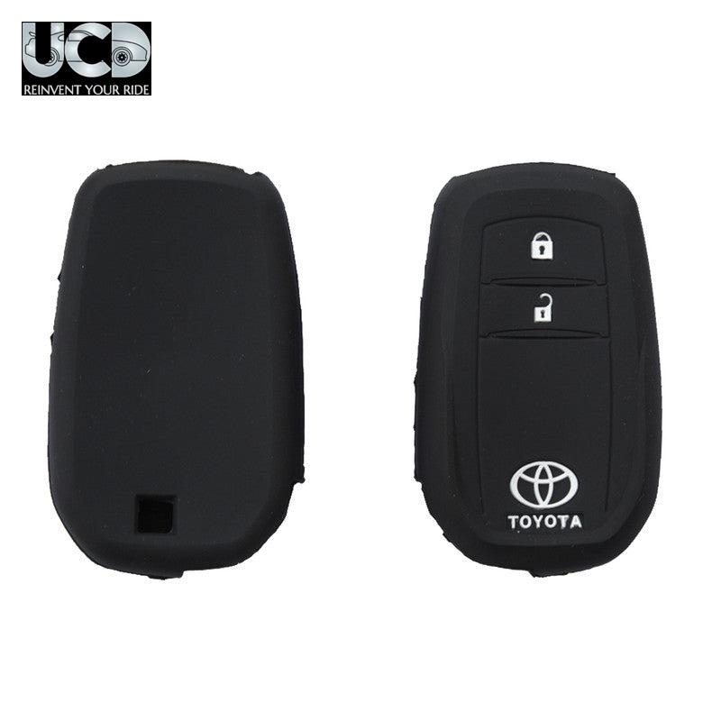 Silicone Car Key Cover for Toyota Crysta Black Button Key
