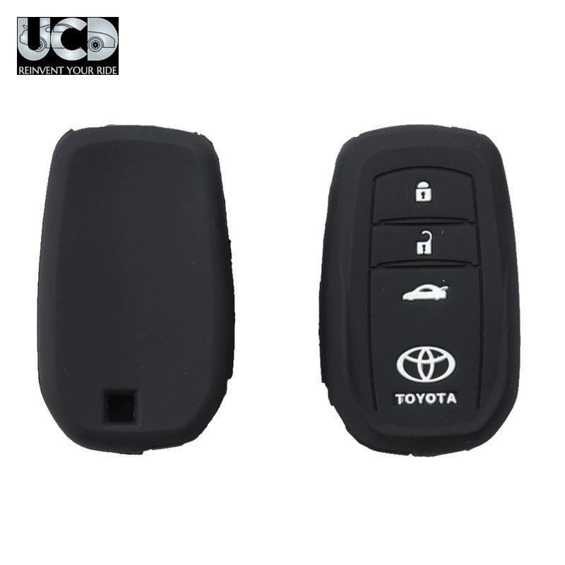 Silicone Car Key Cover for Toyota Fortuner 3 Black Button Key