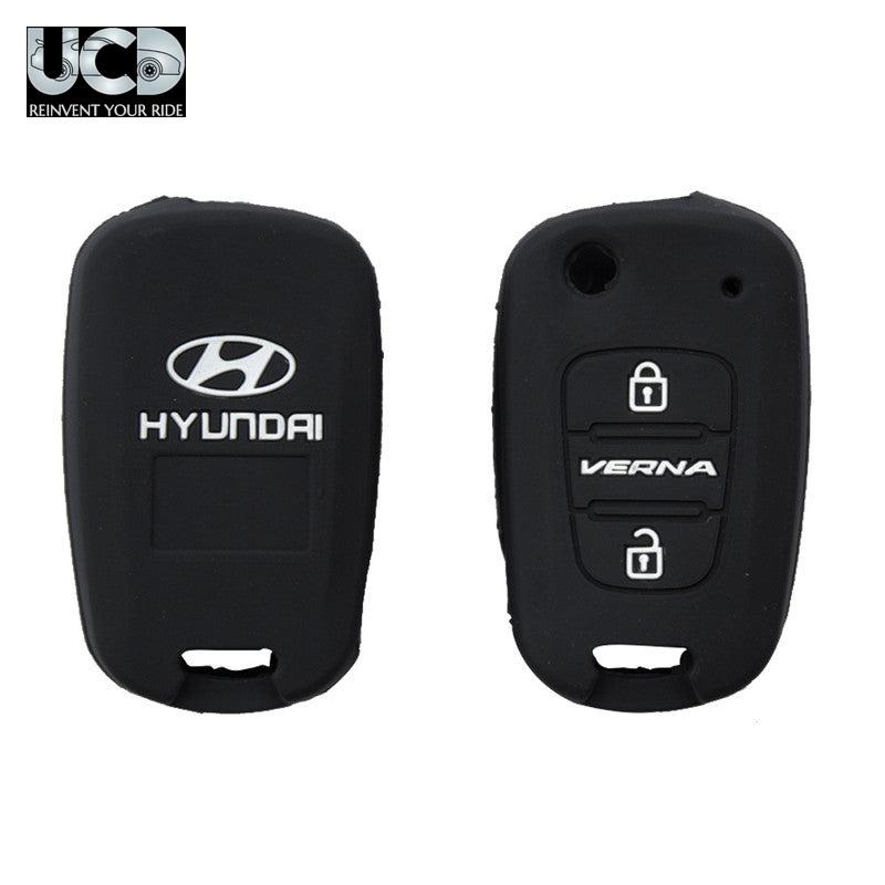 Silicone Car Key Cover for Hyundai Verna Fluidic Old Black
