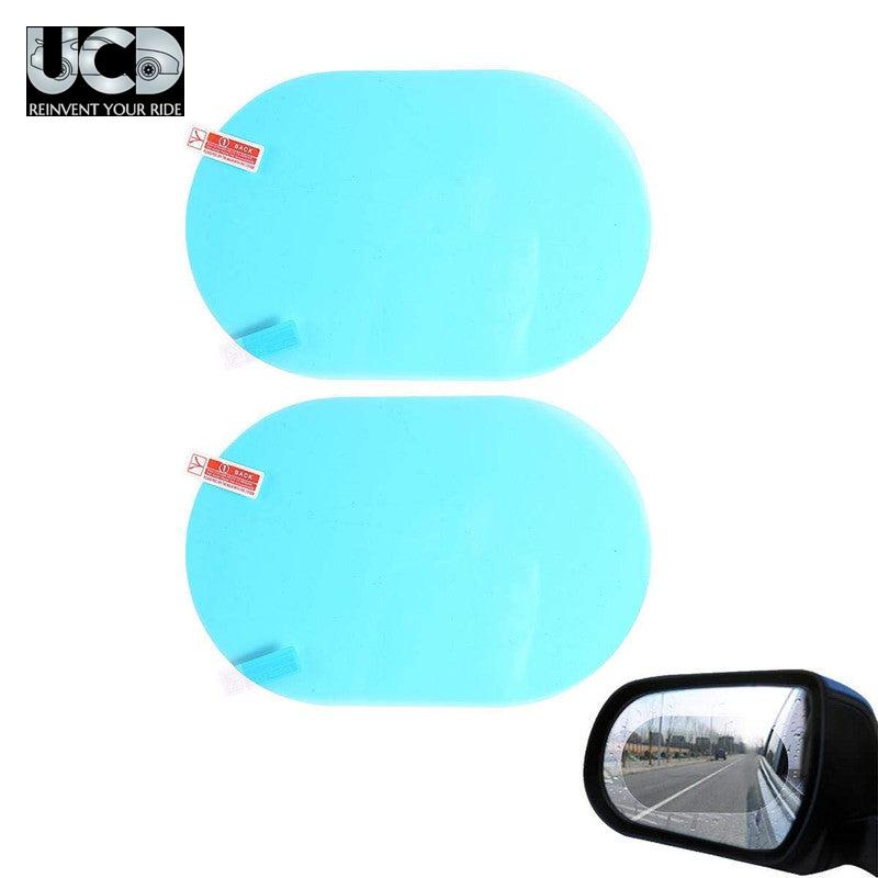 Car Rearview Mirror Film, HD Nano Film Anti Fog Film Car Rear View Mirror Waterproof Film Protective Film Anti Glare Rain-Proof Anti Water Mist Protector for Car Mirrors - Set of 2