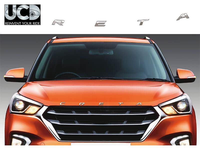 3D Logo Chrome Alphabet Sticker for Hyundai Creta