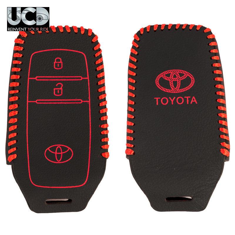 Leather Car Key Cover For Toyota Fortuner 2 Button Keyless