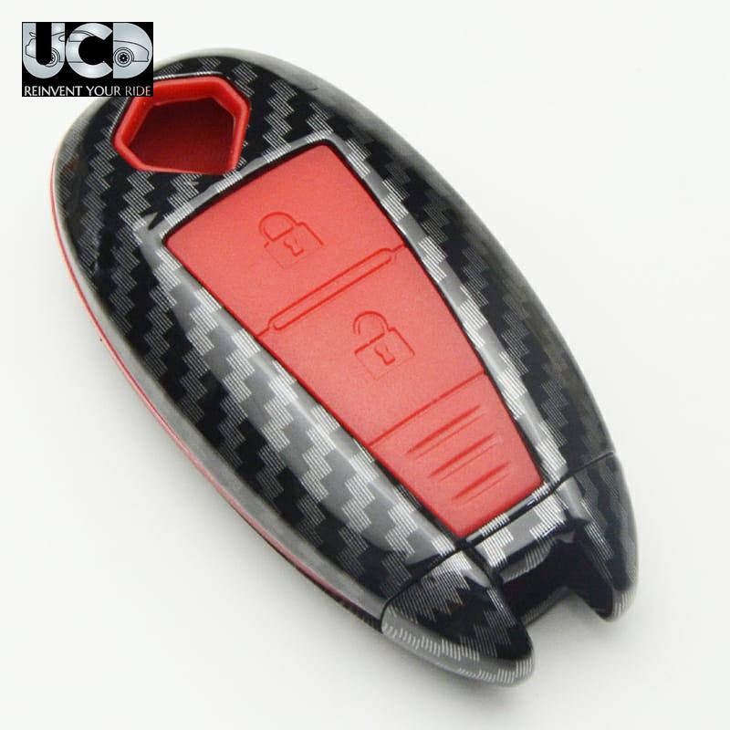 ABS Carbon Car Key Cover for Maruti Suzuki Scross 2 Button Key