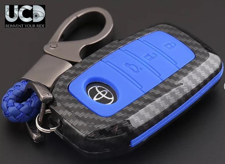 ABS Carbon Car Key Cover for Toyota Corolla Altis 3 Button Key